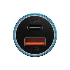 BASEUS Golden Contactor Max autós töltő USB + USB-C 60W kék (CGJM000103) (CGJM000103)