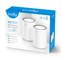 Cudy Wireless Mesh DualBand System WiFi 6 1xWAN(1000Mbps) + 1xLAN(1000Mbps), 2db/csomag M1800 (M1800)