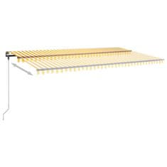 Vidaxl sárga és fehér kézzel kihúzható LED-es napellenző 600 x 350 cm 3069883