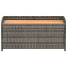 Greatstore szürke polyrattan és akácfa tárolópad 100 x 50 x 52 cm