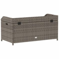 Greatstore szürke polyrattan és akácfa tárolópad 100 x 50 x 52 cm