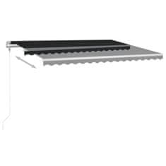 Vidaxl antracitszürke szélérzékelős és LED-es napellenző 400x350 cm 3068994