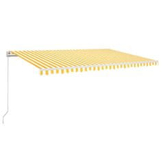 Vidaxl sárga-fehér szélérzékelős és LED-es napellenző 500 x 300 cm 3068953