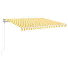 Vidaxl sárga-fehér szélérzékelős és LED-es napellenző 400x350 cm 3068993