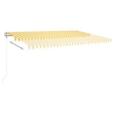 Vidaxl sárga-fehér szélérzékelős és LED-es napellenző 500 x 300 cm 3068953