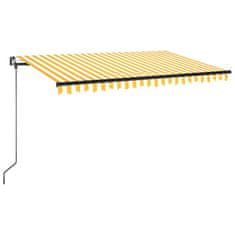 Vidaxl sárga és fehér kézzel kihúzható napellenző 450 x 350 cm 3069198