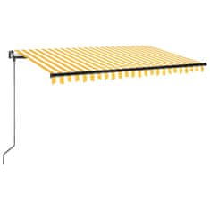 Vidaxl sárga és fehér kézzel kihúzható napellenző 400 x 350 cm 3069178