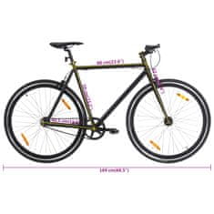 Greatstore fekete örökhajtós kerékpár 700c 59 cm