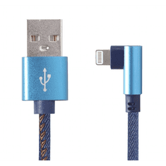 Gembird USB2J USB-A apa - Lightning apa 90° 2.0 Adat és töltő kábel - Kék (1m) (CC-USB2J-AMLML-1M-BL)