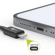 Goobay 63523 USB-A apa 2.0 - Lightning apa Adat és töltőkábel - Fekete (1m) (63523)