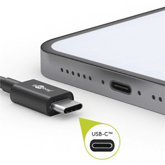 Goobay 66316 USB-C apa - USB-C apa 2.0 Adat és töltőkábel - Fekete (0.5m) (66316)