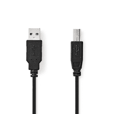 Nedis CCGL60100BK05 USB-A apa - USB-B apa 2.0 Nyomtató kábel - Fekete (0.5m) (CCGL60100BK05)
