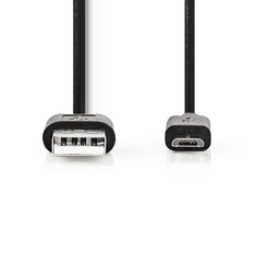 Nedis Nedis USB 2.0-A apa - MicroUSB-B apa Adat és töltő kábel 0.5m - Fekete