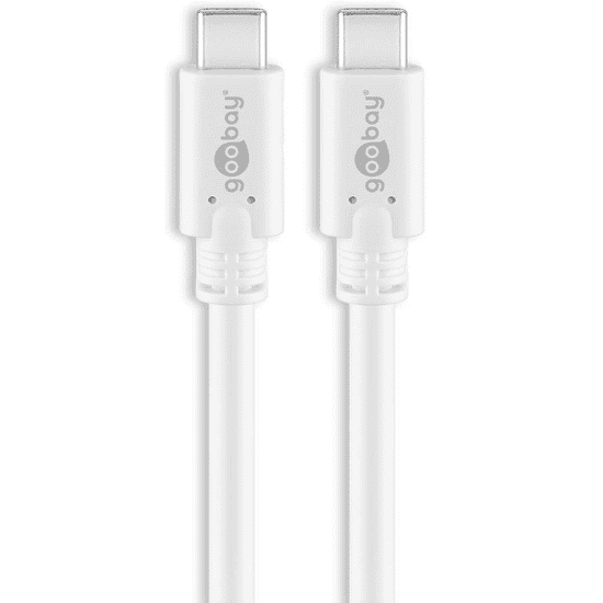 Goobay 67194 USB-C apa - USB-C apa 3.0 Adat és töltőkábel - Fehér (1m) (67194)