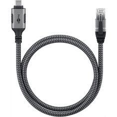 Goobay 70754 USB Type-C apa - RJ45 apa Adatkábel - Fekete/Szürke (10m) (70754)