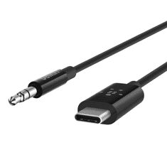 Belkin USB-C apa - 3.5mm Jack apa Összekötő kábel 0.9m - Fekete (F7U079BT03-BLK)
