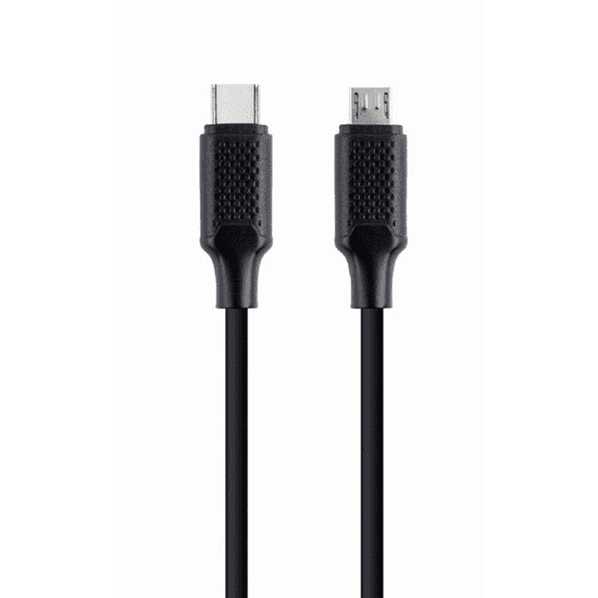 Gembird USB-C apa - microUSB apa 2.0 Adat és töltő kábel - Fekete (1,5m) (CC-USB2-CMMBM-1.5M)