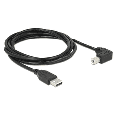 DELOCK USB2.0 M - USB-B M (90°) Adapterkábel 2m - Fekete (83528)