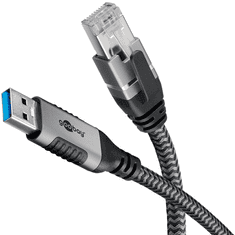 Goobay 70299 USB Type-A apa - RJ45 apa Adatkábel - Fekete/Szürke (1m) (70299)