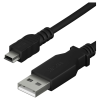 YCU 010 BK USB Type-A apa - Mini USB Type-B apa 2.0 Adat és töltő kábel - Fekete (1.5m) (YCU 010 BK)
