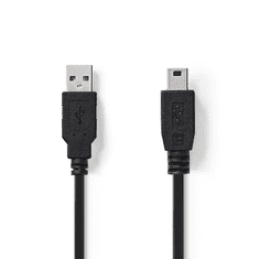 Nedis USB-A apa - MiniUSB-B apa Adatkábel 2m - Fekete (CCGP60300BK20)