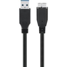 Goobay 66026 USB-A apa - USB Micro-B apa 3.0 Adatkábel - Fekete (1.8m) (66026)