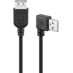 Goobay 95701 USB-A anya - USB-A 90° apa 2.0 Hosszabbító kábel - Fekete (0.15m)