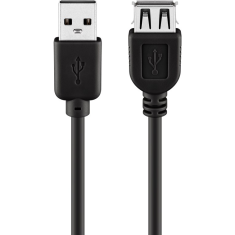 Goobay 93321 USB-A apa - USB-A anya 2.0 Hosszabbító kábel - Fekete (2m) (93321)