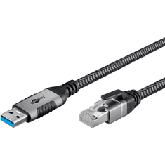 Goobay 70299 USB Type-A apa - RJ45 apa Adatkábel - Fekete/Szürke (1m) (70299)