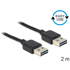 DELOCK EASY-USB 2.0 Összekötő kábel 2m - Fekete (85556)