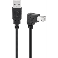 Goobay 93016 USB-A apa - USB-B apa 90°-os Nyomtató kábel - Fekete (0.5m) (93016)