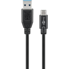 Goobay 71221 USB-A - USB-C (apa - apa) kábel 2m - Fekete (71221)