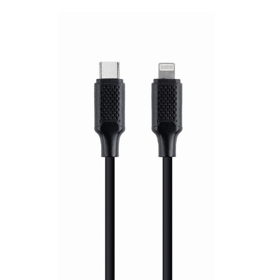 Gembird USB-C apa - Lightning apa 2.0 Adat és töltő kábel - Fekete (1,5m) (CC-USB2-CM8PM-1.5M)