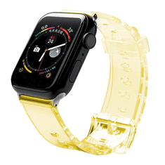 Fusion Light Apple Watch 2/3/4/5/6/SE/7 Szilikon szíj 42/44/45 mm - Sárga (FULAP44MMYE)