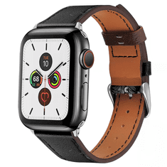 Fusion Apple Watch Bőr szíj 38/40 mm - Fekete (FULB3840BK)