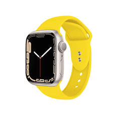 Crong Liquid Apple Watch S1/2/3/4/5/6/7/8/SE Szilikon szíj 38/40/41mm - Citromsárga (CRG-40LQB-YEL)