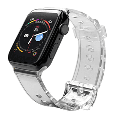 Fusion Light Apple Watch 2/3/4/5/6/SE/7 Szilikon szíj 38/40/41mm - Fekete (FULAP40MMBK)