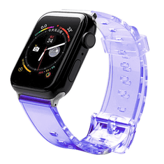 Fusion Light Apple Watch 2/3/4/5/6/SE/7 Szilikon szíj 38/40/41mm - Lila (FULAP40MMPU)