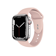 Crong Liquid Apple Watch S4/S5/S6/S7/S8/S9/SE/Ultra Sport szíj 42/44/45/49mm - Rózsaszín (CRG-44LQB-PSN)