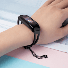 Fusion Metal Bracelet Xiaomi Mi Band 3 / 4 / 5 / 6 Fém szíj - Fekete (FUS-RM-MI5-BK)