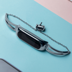 Fusion Metal Bracelet Xiaomi Mi Band 3 / 4 / 5 / 6 Fém szíj - Ezüst (FUS-RM-MI5-SI)