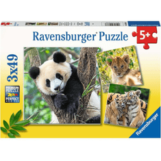 Ravensburger Panda, tigris és oroszlán - 147 darabos puzzle (05666)