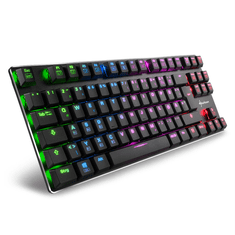 Sharkoon PureWriter TKL RGB Kailh Blue Gaming Mechanikus Billentyűzet US - Fekete (4044951021529)