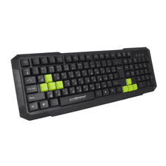 Esperanza ASPIS USB Gaming Billentyűzet ENG - Fekete/Zöld (EGK102G)