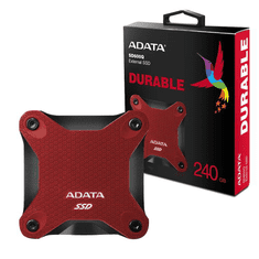 A-Data 240GB SD600Q Piros USB 3.1 Külső SSD (ASD600Q-240GU31-CRD)