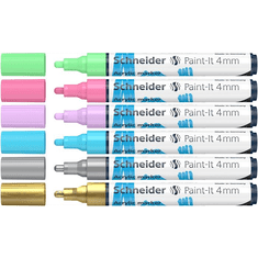 Schneider Paint-it 320 4mm Akril marker készlet - Vegyes színek (6 db / csomag) (120296)