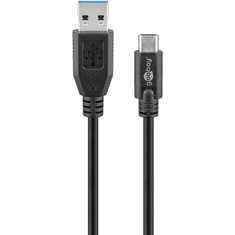Goobay 73141 USB-A apa - USB-C apa 3.0 Adat és töltőkábel - Fekete (3m) (73141)