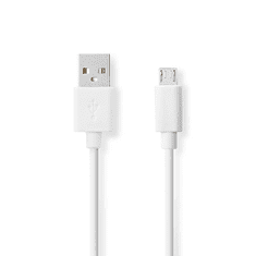 Nedis CCGB60500WT10 USB Type-A apa - Micro USB Type-B apa 2.0 Adat és töltő kábel - Fehér (1m) (CCGB60500WT10)