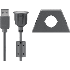 Goobay 93351 USB-A apa - USB-A anya 2.0 Hosszabbító kábel tartókonzollal - Fekete (2m) (93351)