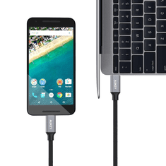 Aukey CB-CC1 OEM USB-C apa - USB-C apa 3.2 Adat és töltőkábel - Fekete (1m) (CB-CC1)